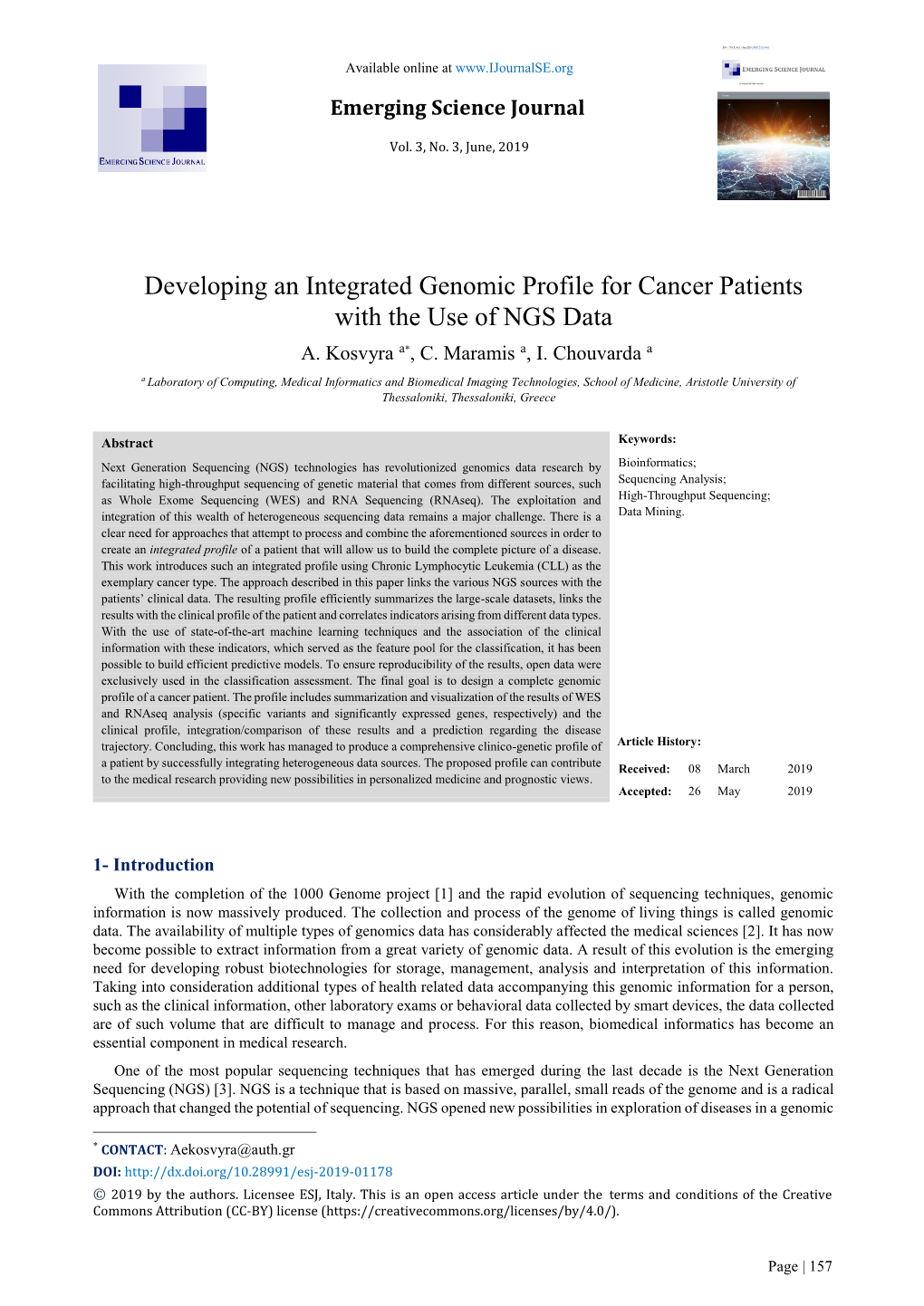 Developing an Integrated Genomic Profile for Cancer Patients with the Use of NGS Data A