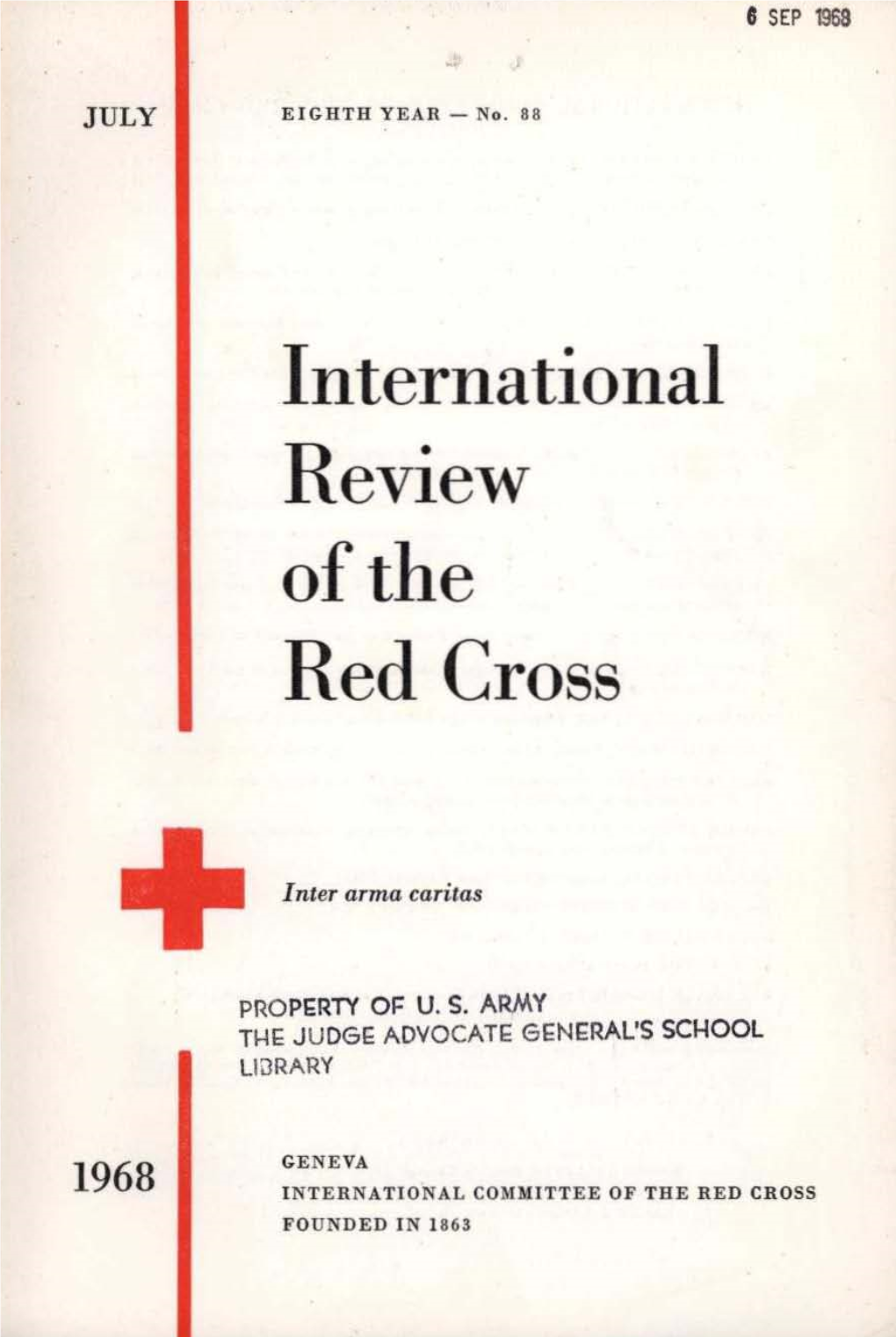 International Review of the Red Cross, July 1968, Eighth Year