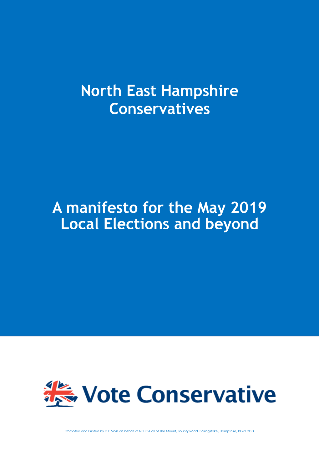 North East Hampshire Conservatives a Manifesto for the May 2019 Local