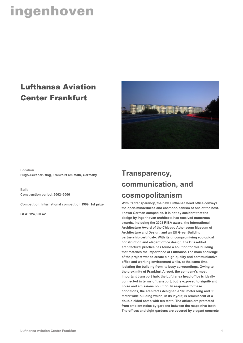 Lufthansa Aviation Center Frankfurt Transparency, Communication, And