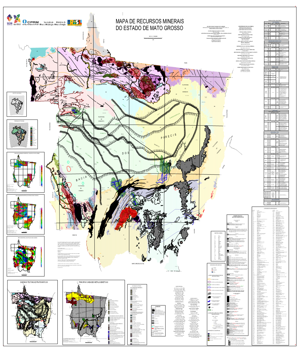 Mapa De Recursos Minerais Do Estado De Mato Grosso