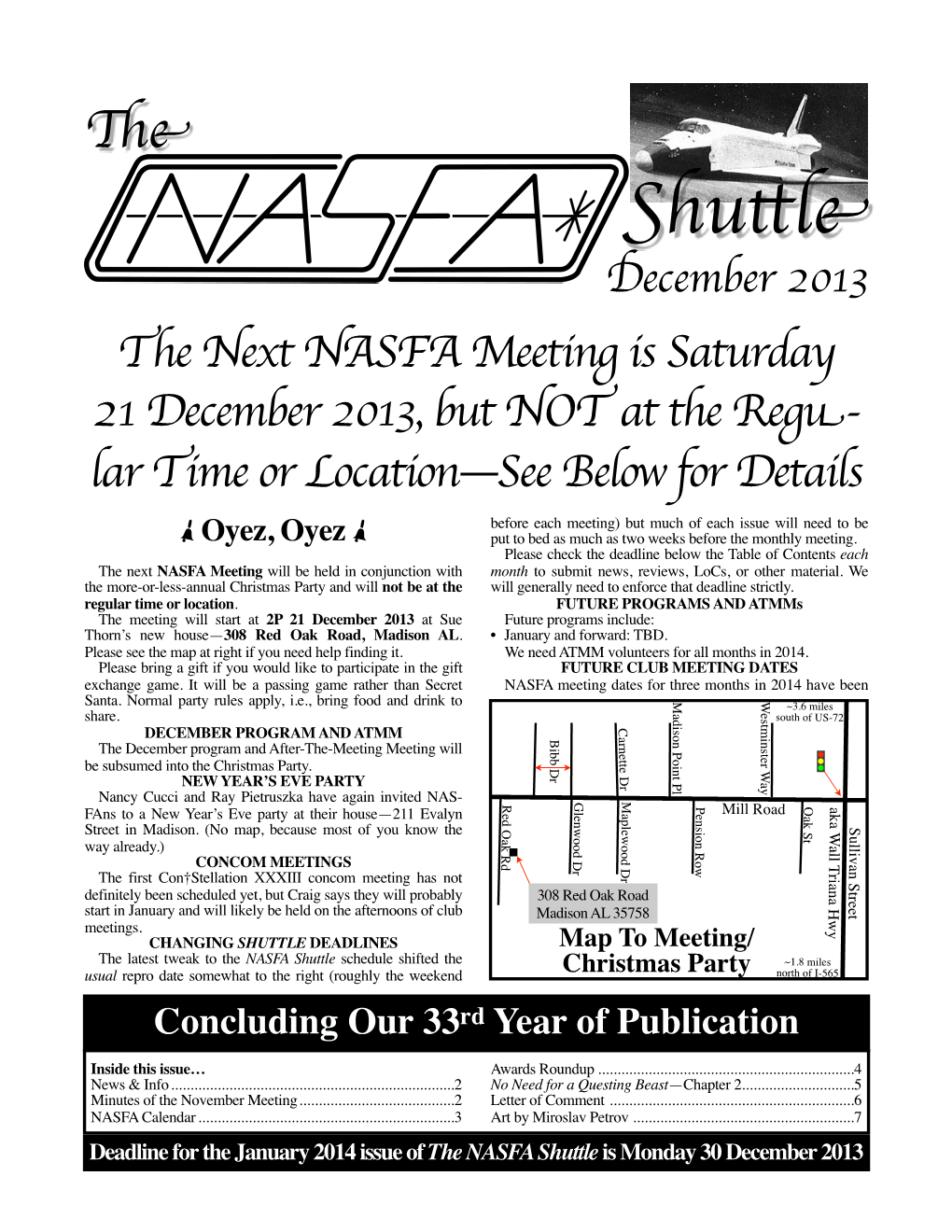 December 2013 NASFA Shuttle