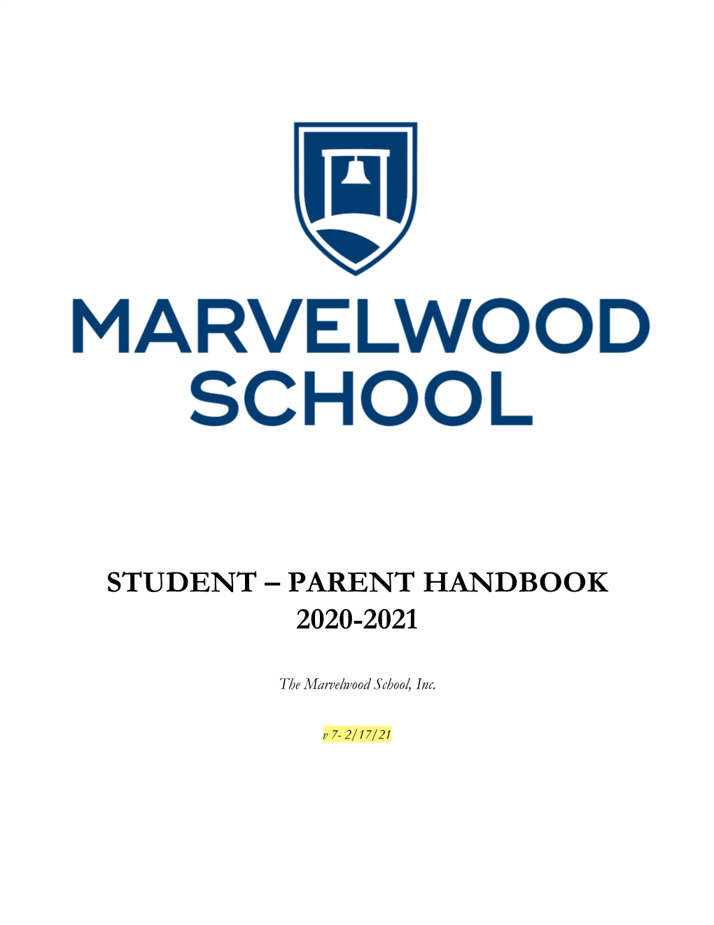 Student – Parent Handbook 2020-2021