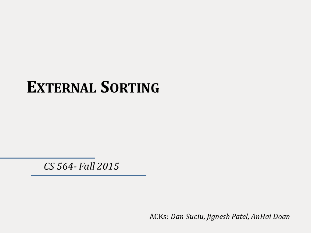 External Sorting