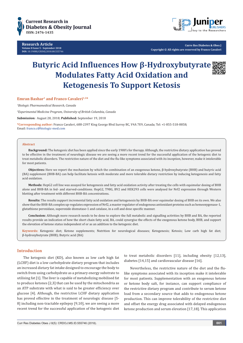 Butyric Acid Influences How Β-Hydroxybutyrate Modulates Fatty Acid Oxidation and Ketogenesis to Support Ketosis