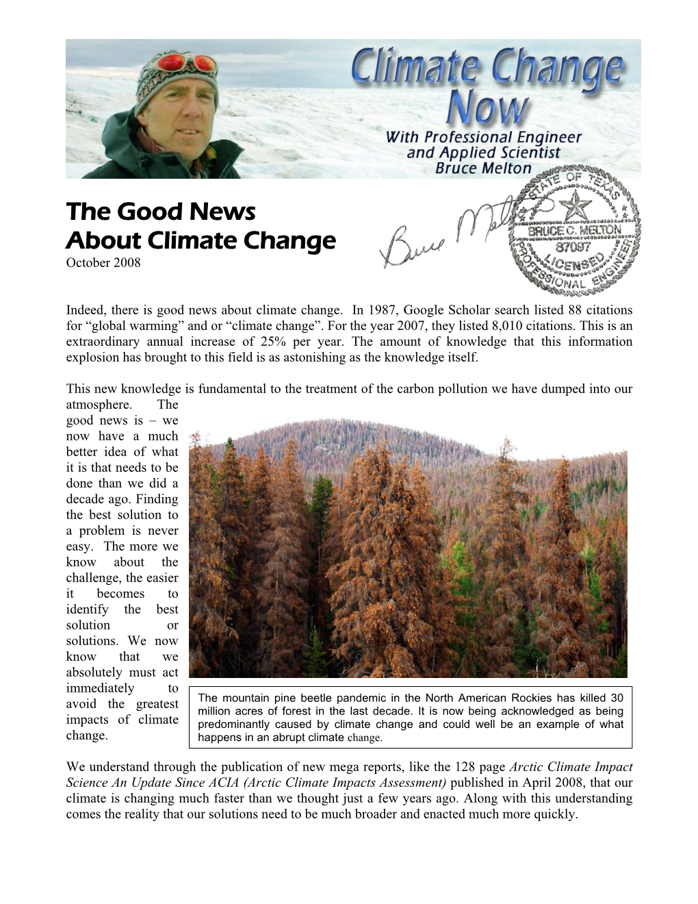 The Good News About Climate Change October 2008