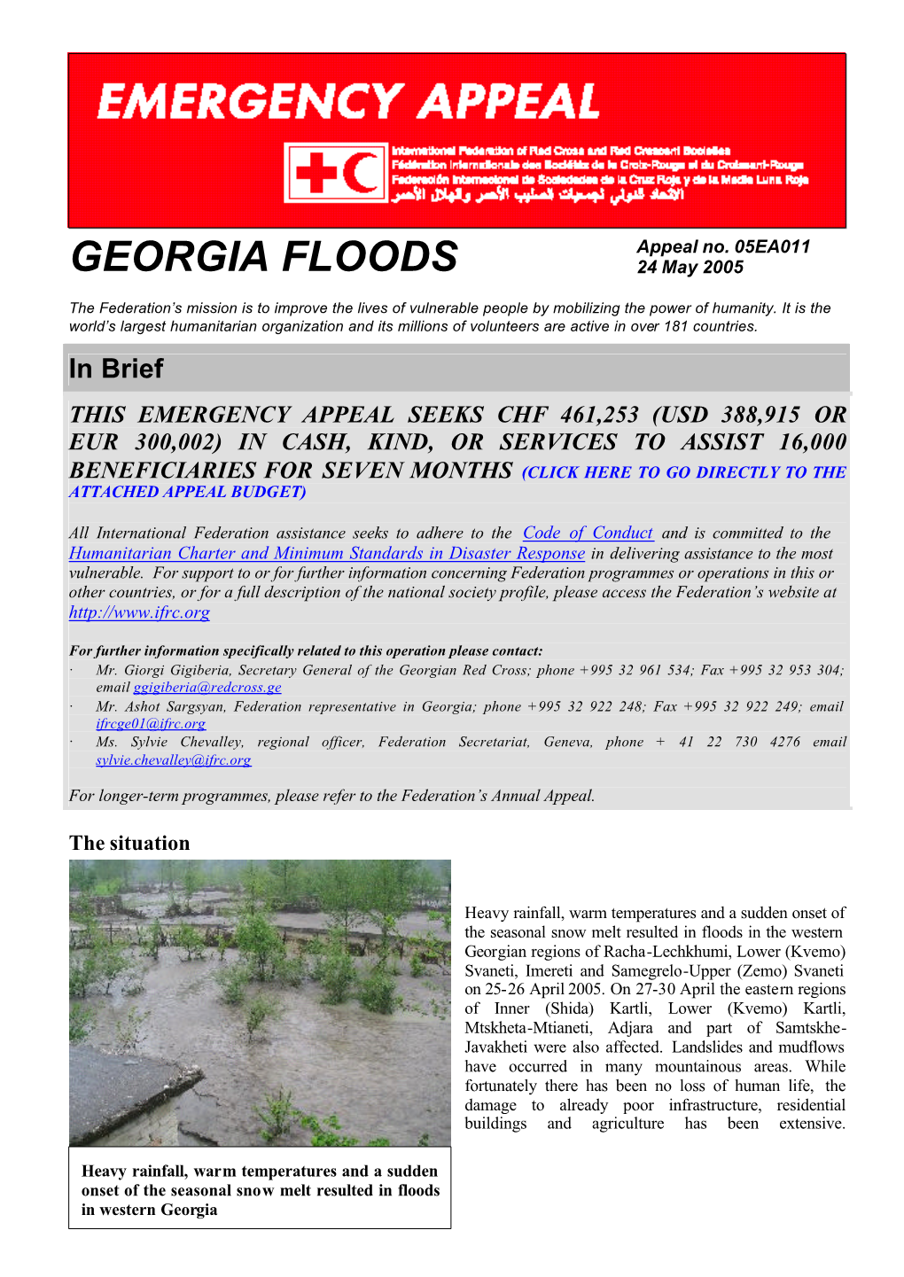 IFRC- Georgia Floods Emergency Appeal (Appeal No.05EA011) (24