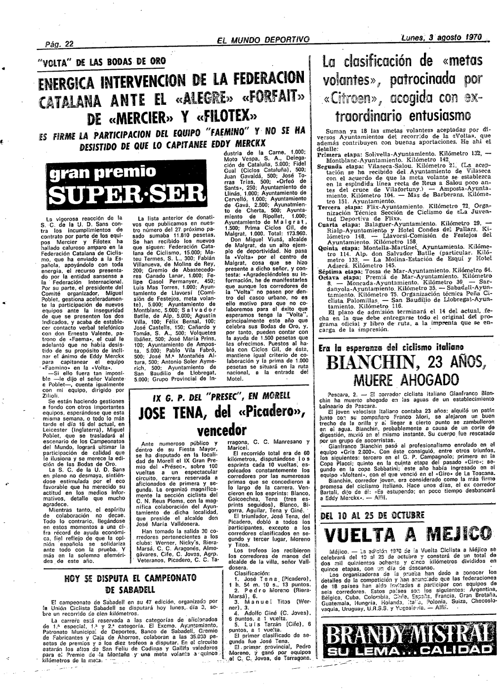 JOSE TENA, Del «Picadero», Tarde El Día 16 Del Actual, En Trecho De Is Orilla Y & Llegar a Cierto Punto Se Zambulleron Leicester (Inglaterra), Miguel En El Agua