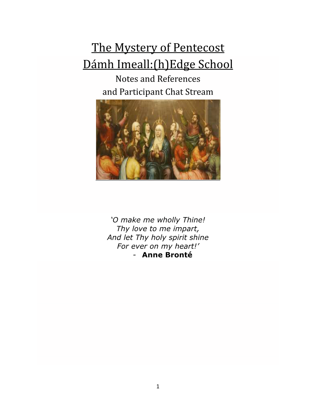 The Mystery of Pentecost Dámh Imeall