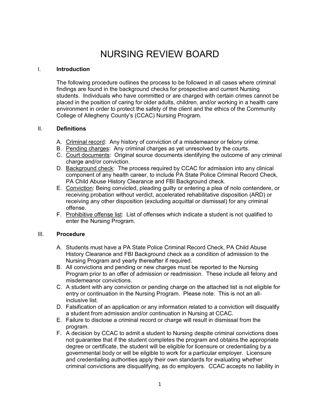 Nursing Review Board