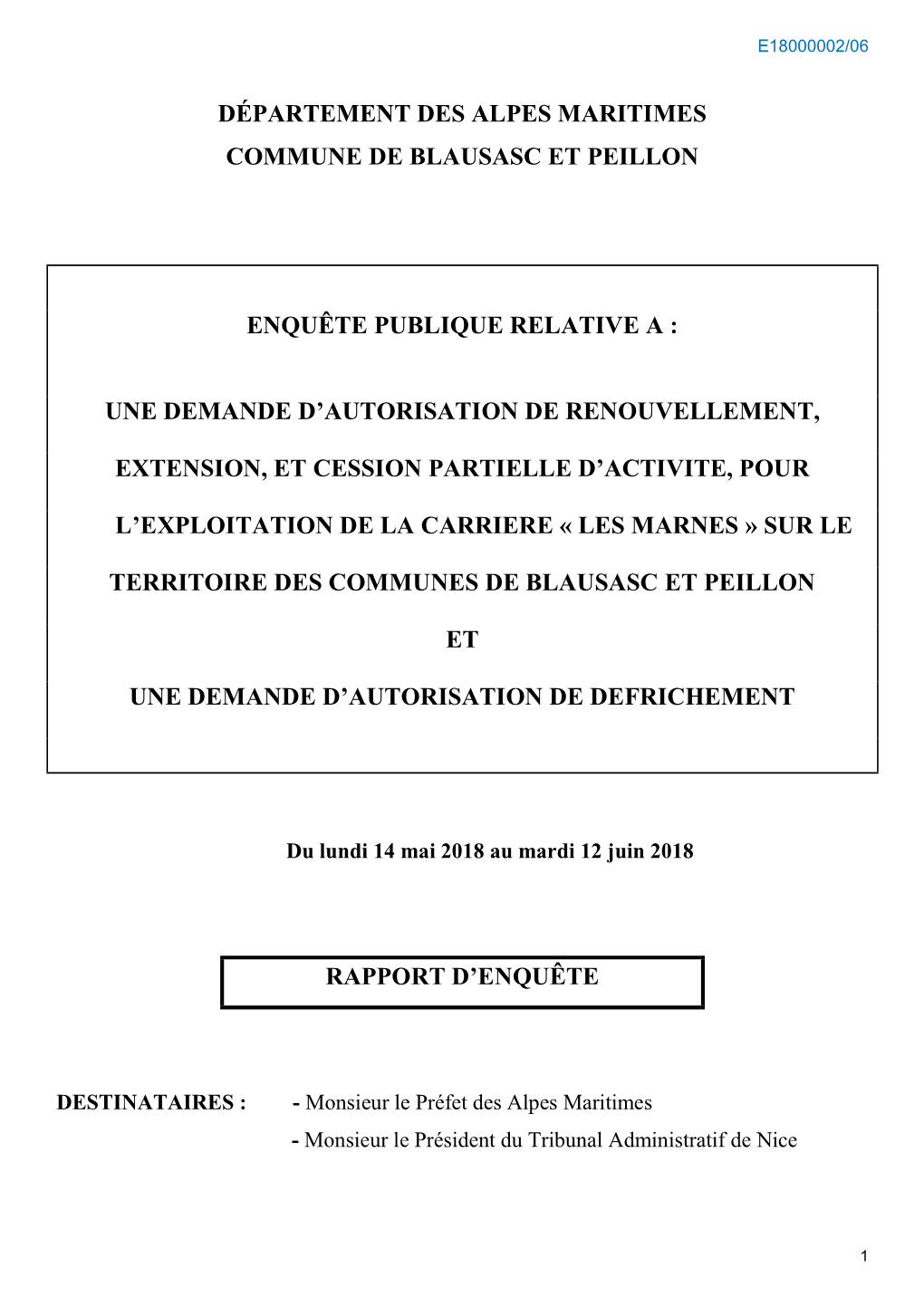 Rapport Carrière Et Défrichement.Pdf