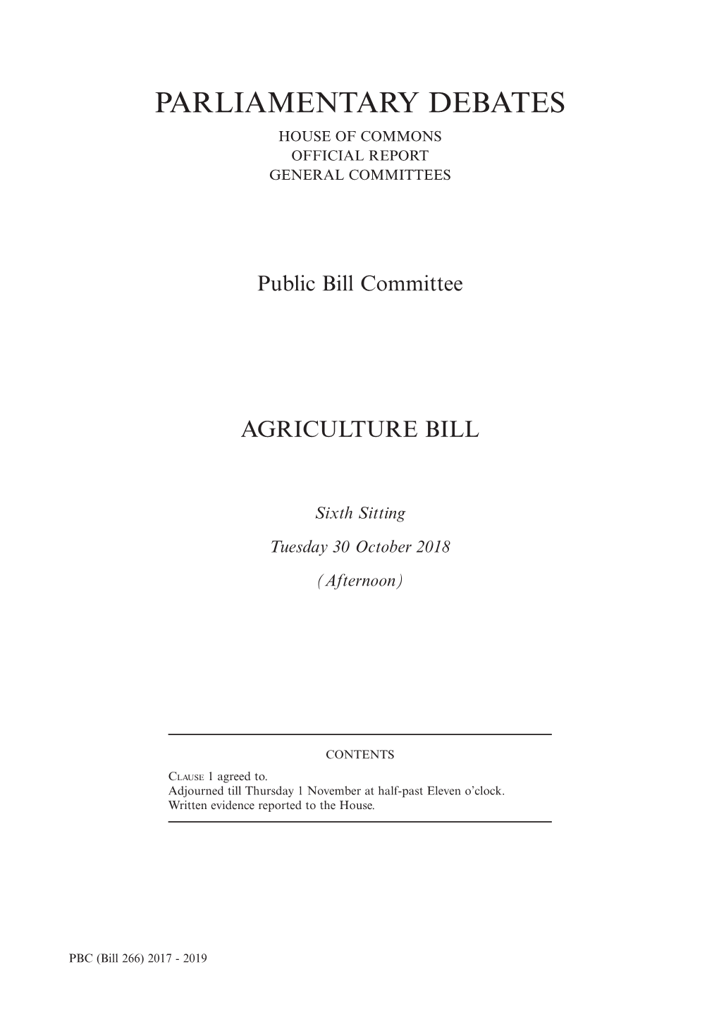 Agriculture Bill