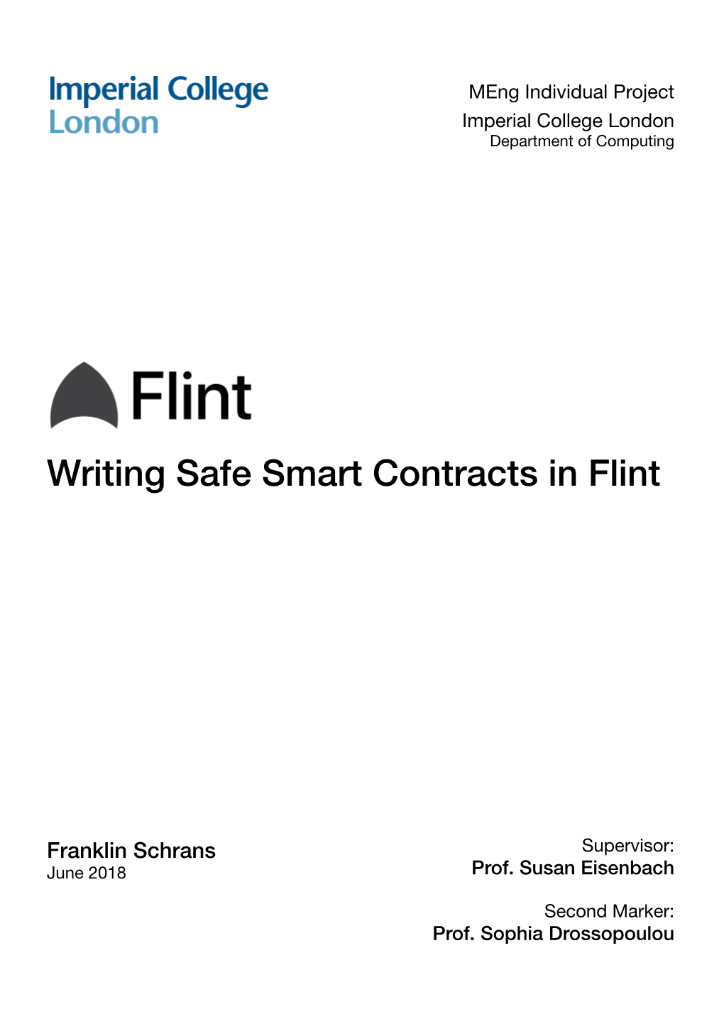 Writing Safe Smart Contracts in Flint