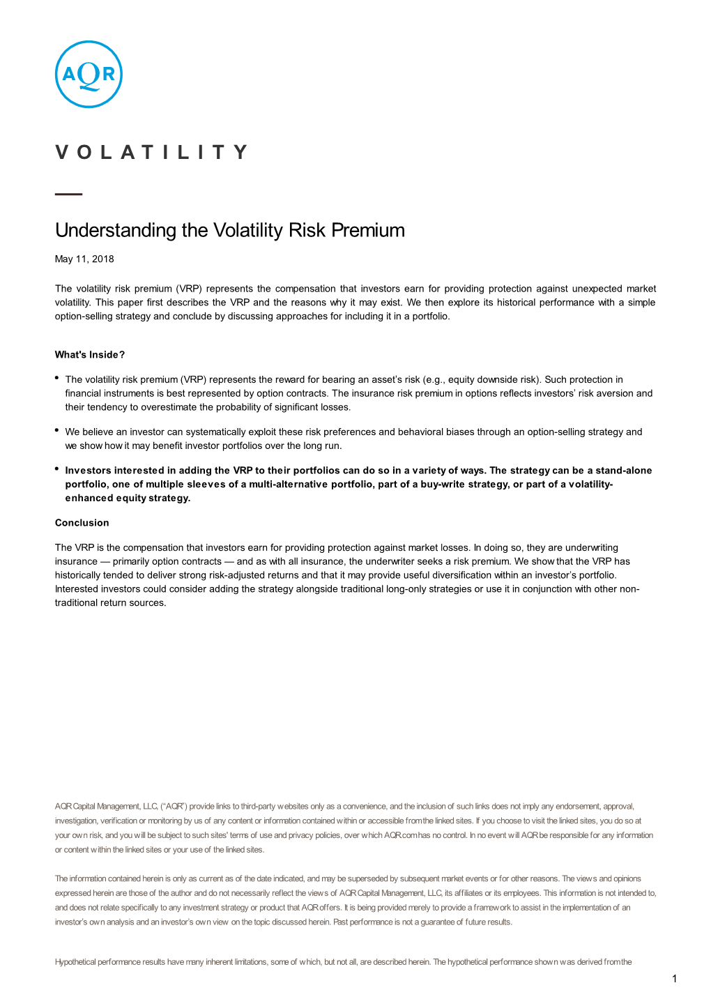 Understanding the Volatility Risk Premium