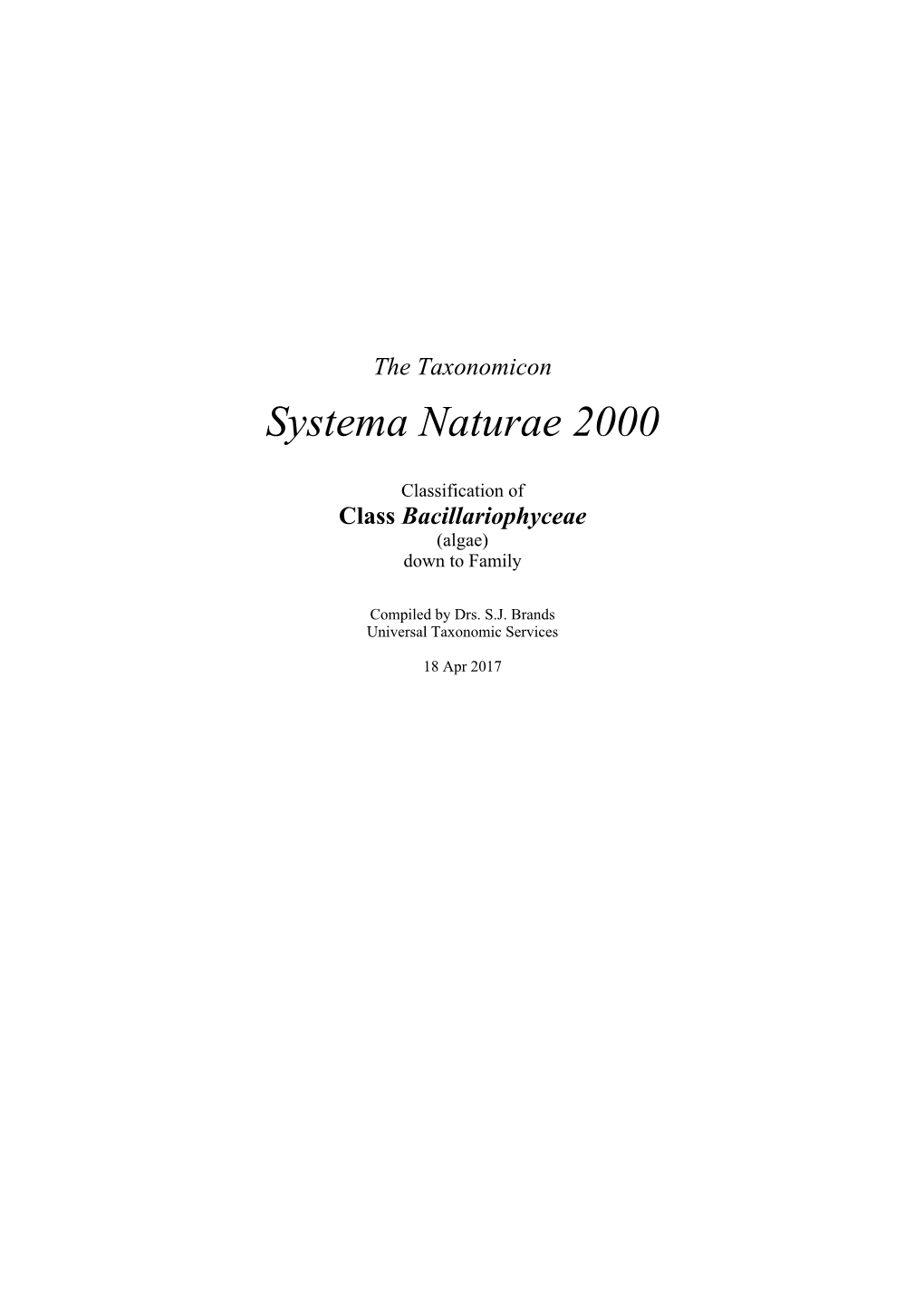 Systema Naturae 2000