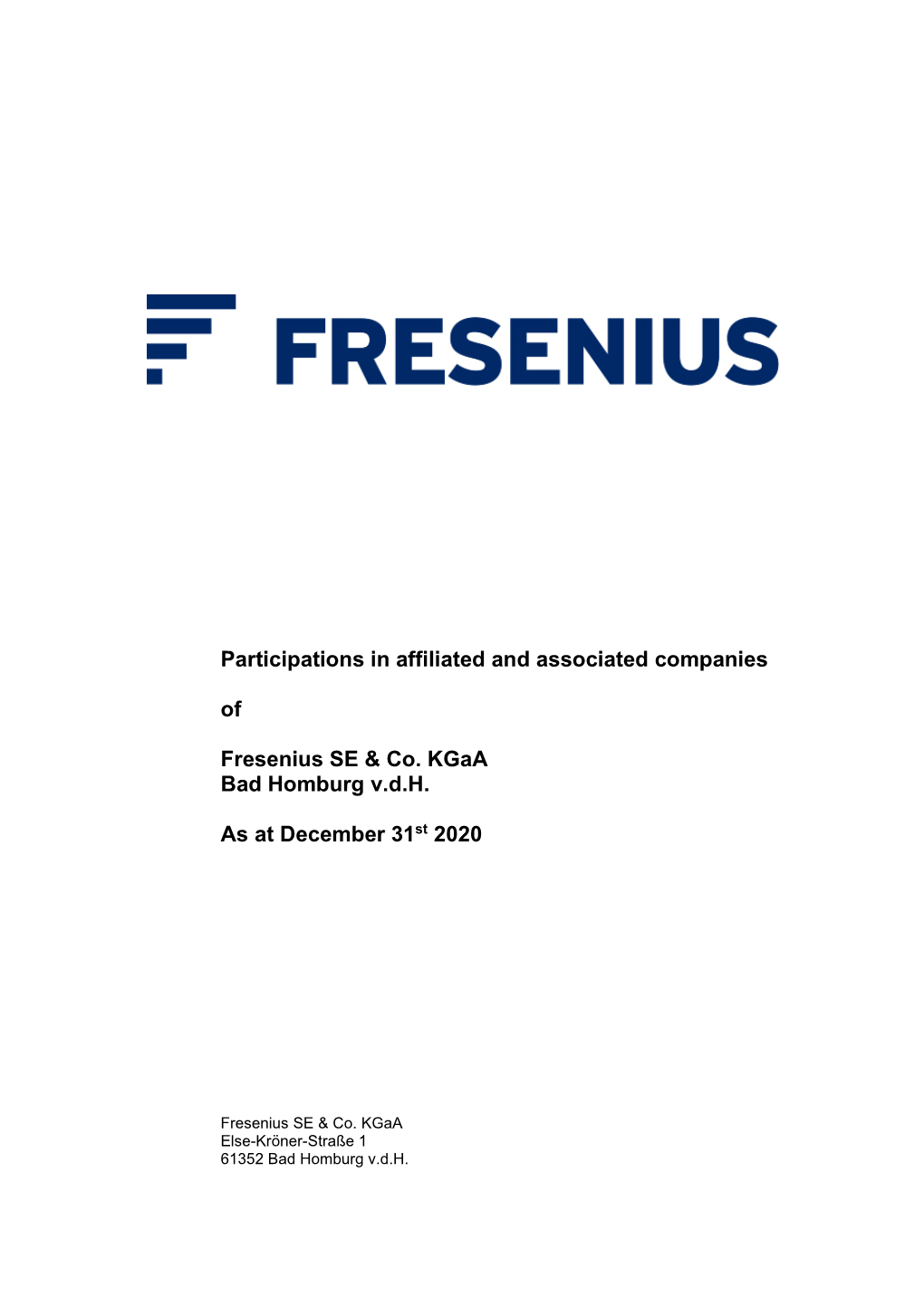 Fresenius SE Antielsbesitzliste 2020