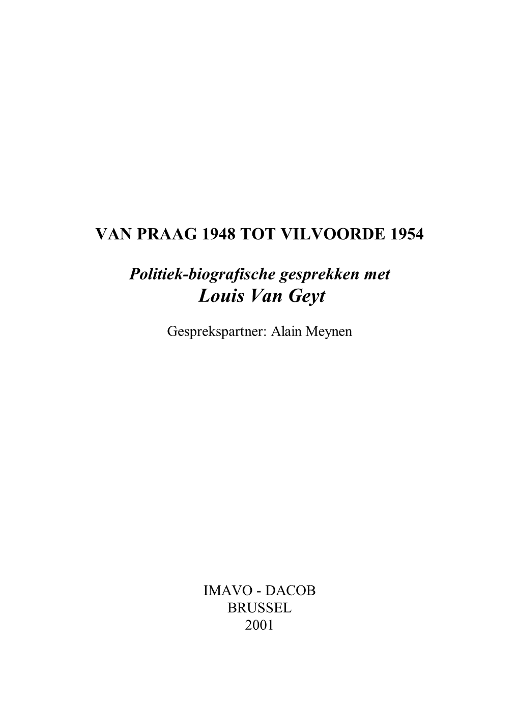 Van Praag Tot Vilvoorde