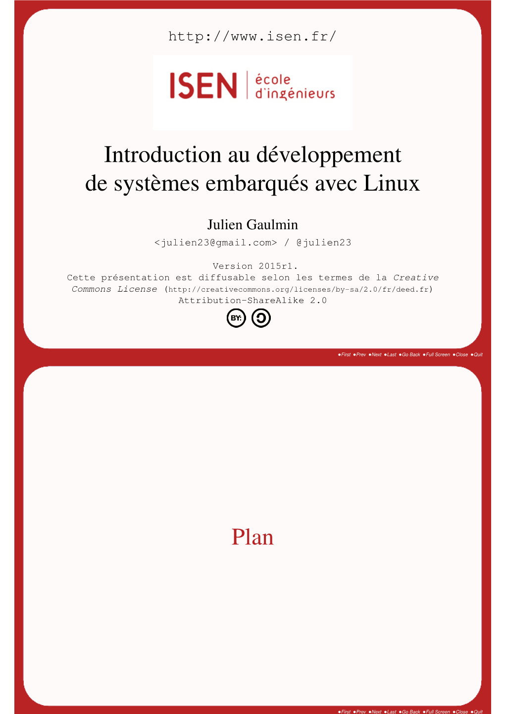 Introduction Au Développement De Systèmes Embarqués Avec Linux Plan