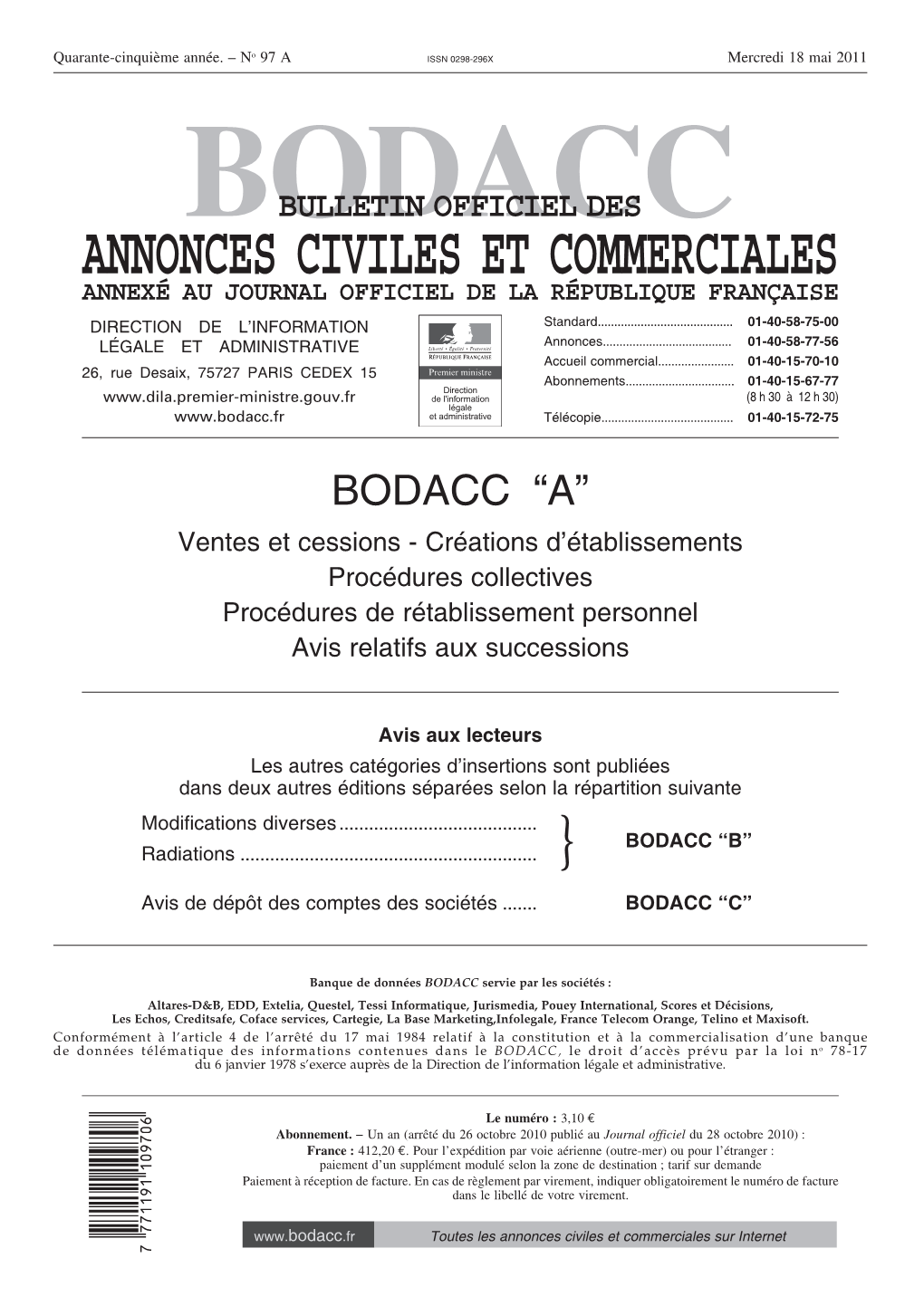 Bodacc Bulletin Officiel Des Annonces Civiles Et