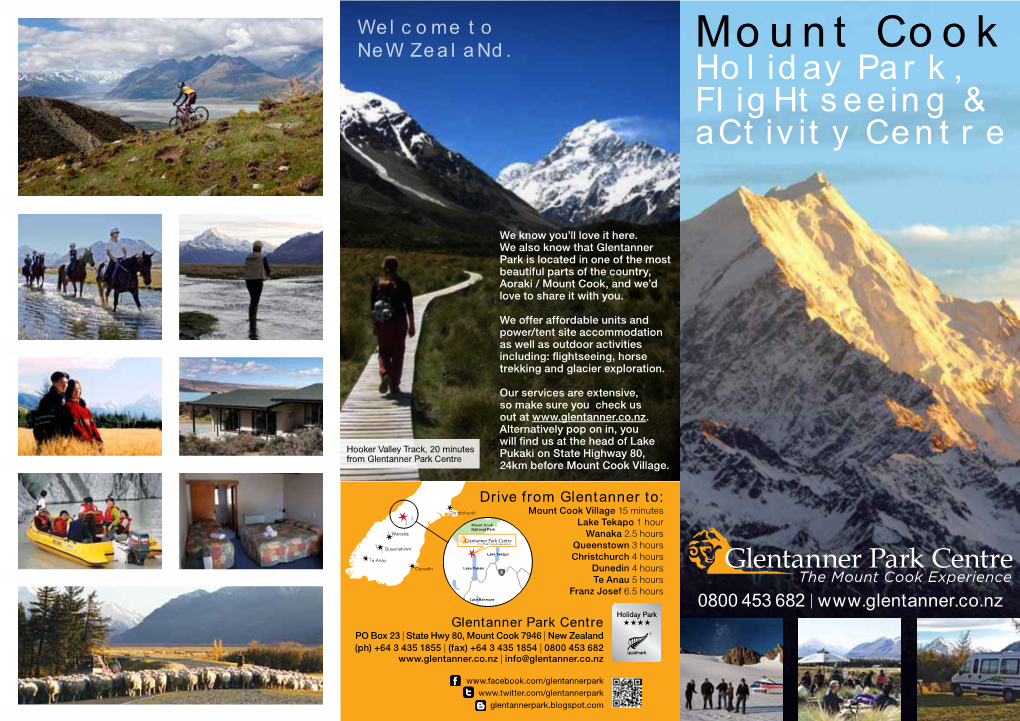 Mount Cook Holiday Park, Flightseeing & Activity Centre