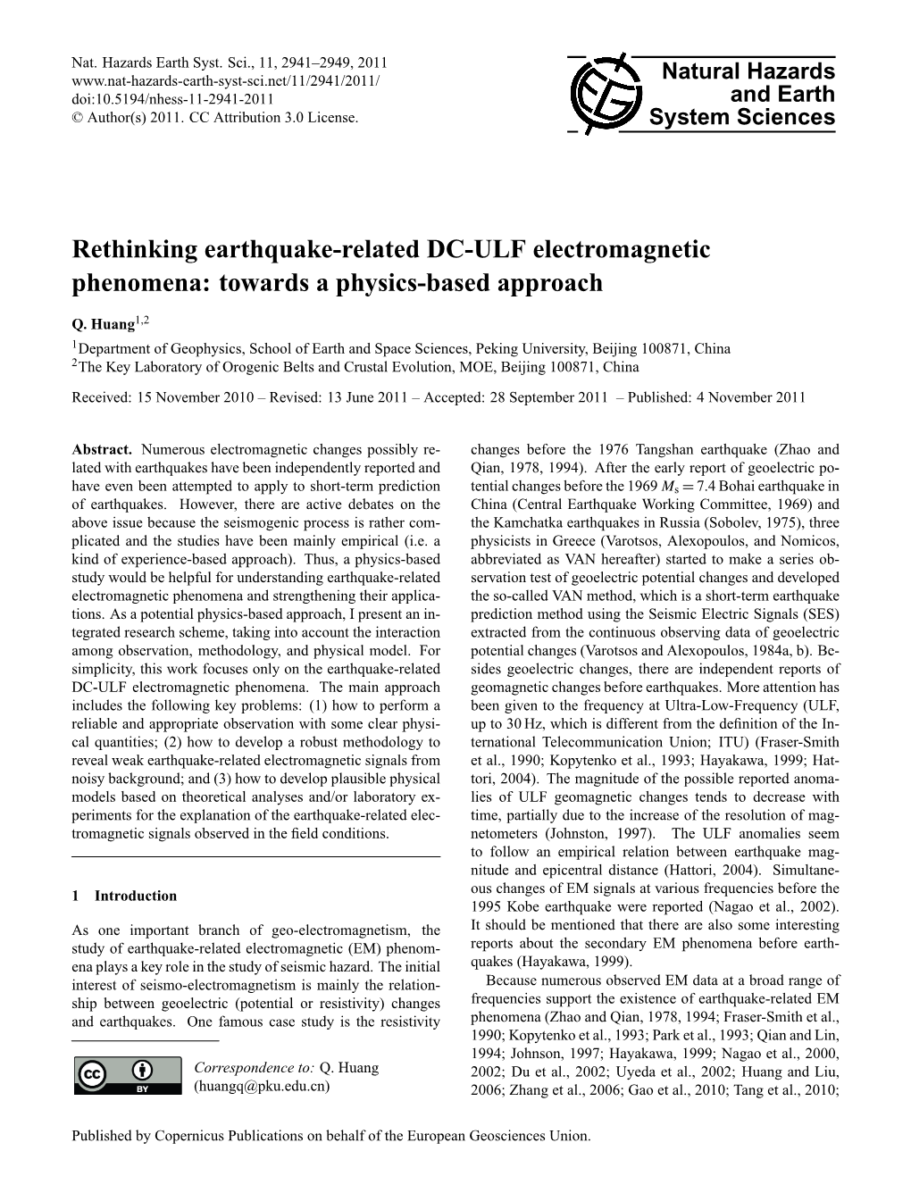 Rethinking Earthquake-Related DC-ULF Electromagnetic Phenomena: Towards a Physics-Based Approach