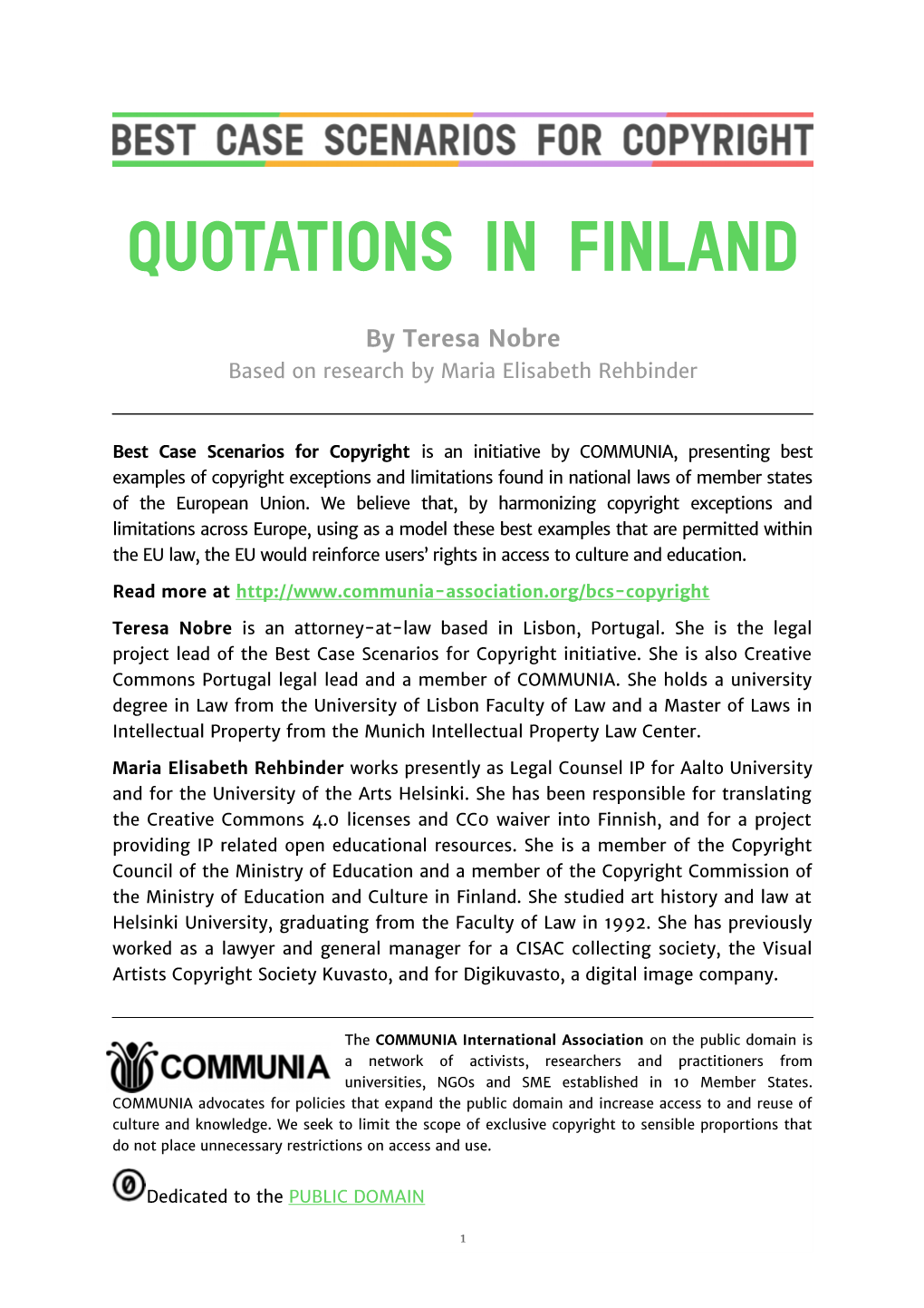 Quotations in Finland