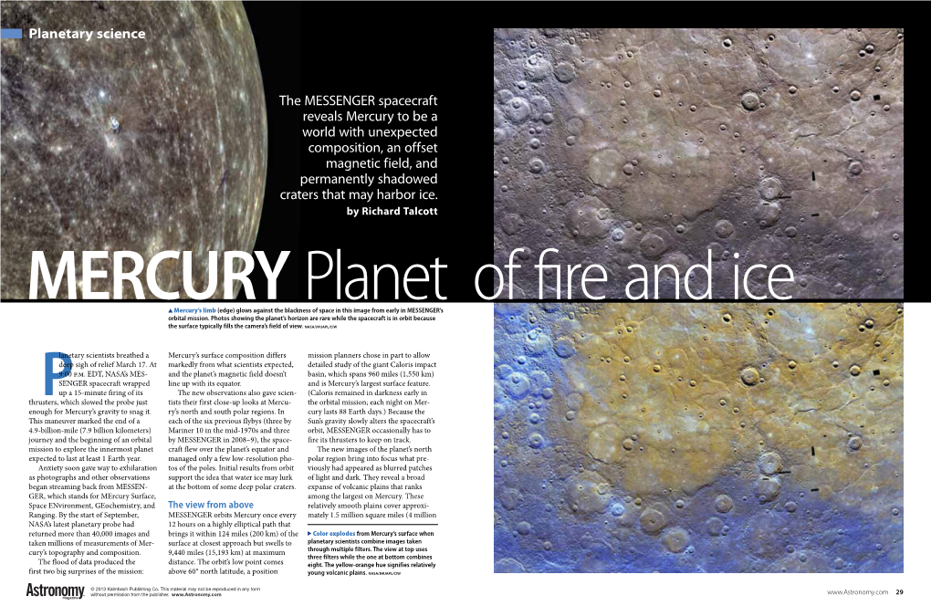 Mercury: Planet of Fire And