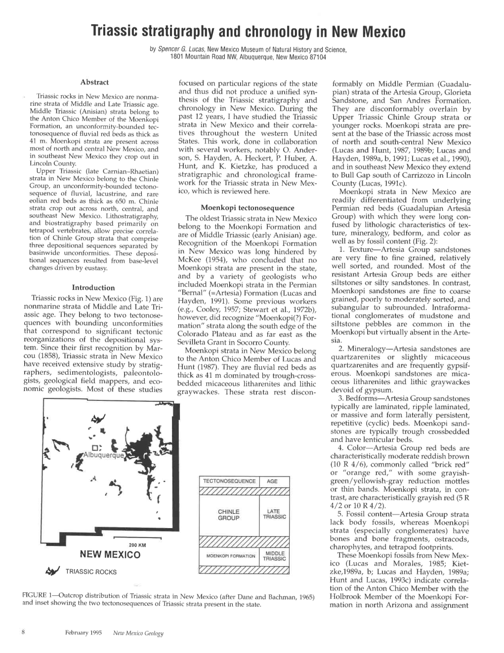 Triassic Stratigraphy and Chronology in New Mexico