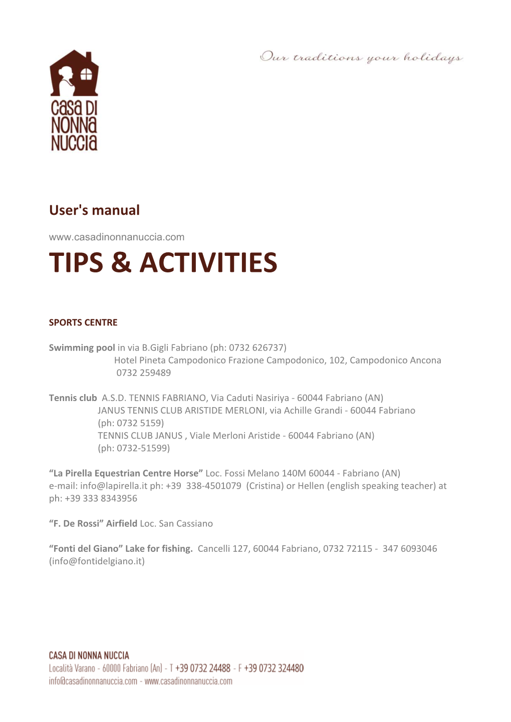 Tips & Activities
