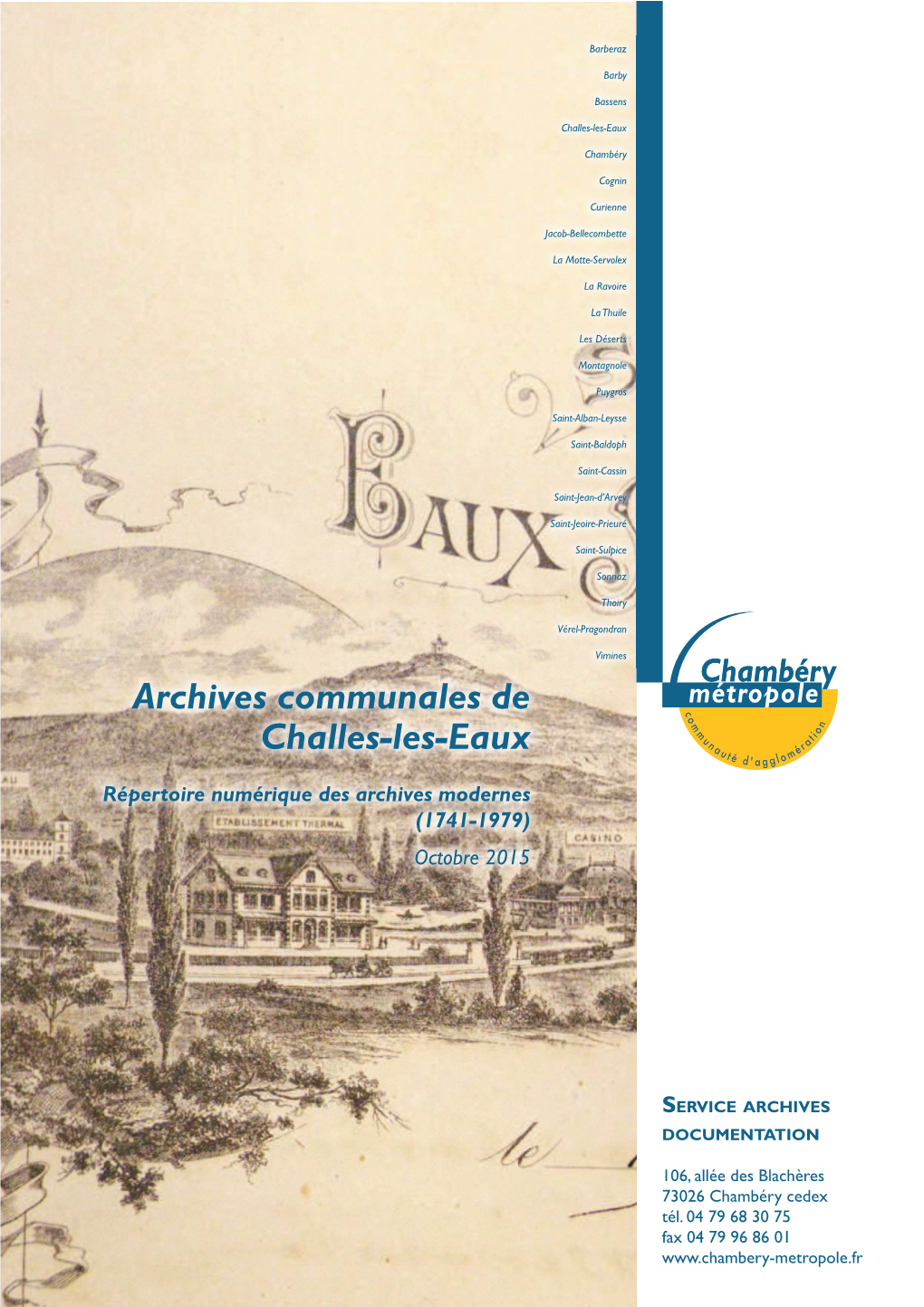 Archives Communales De Challes-Les-Eaux