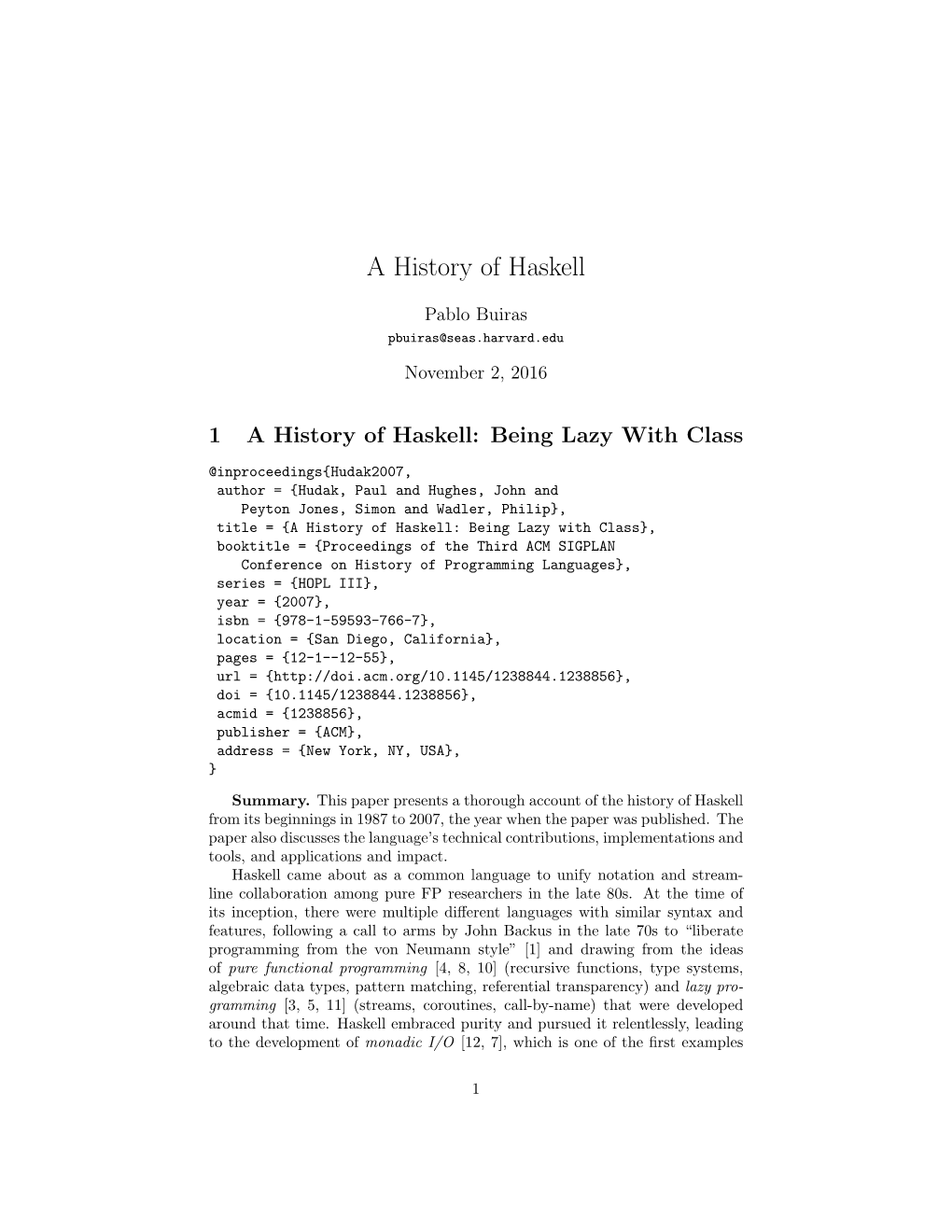 A History of Haskell