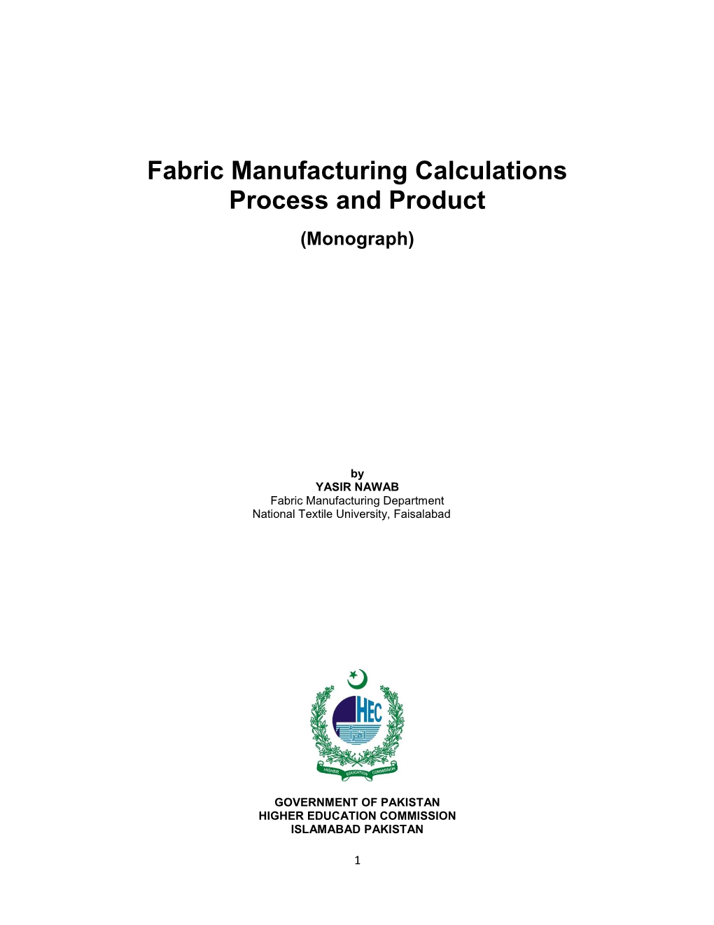 Fabric Manufacturing Calculations Process and Product