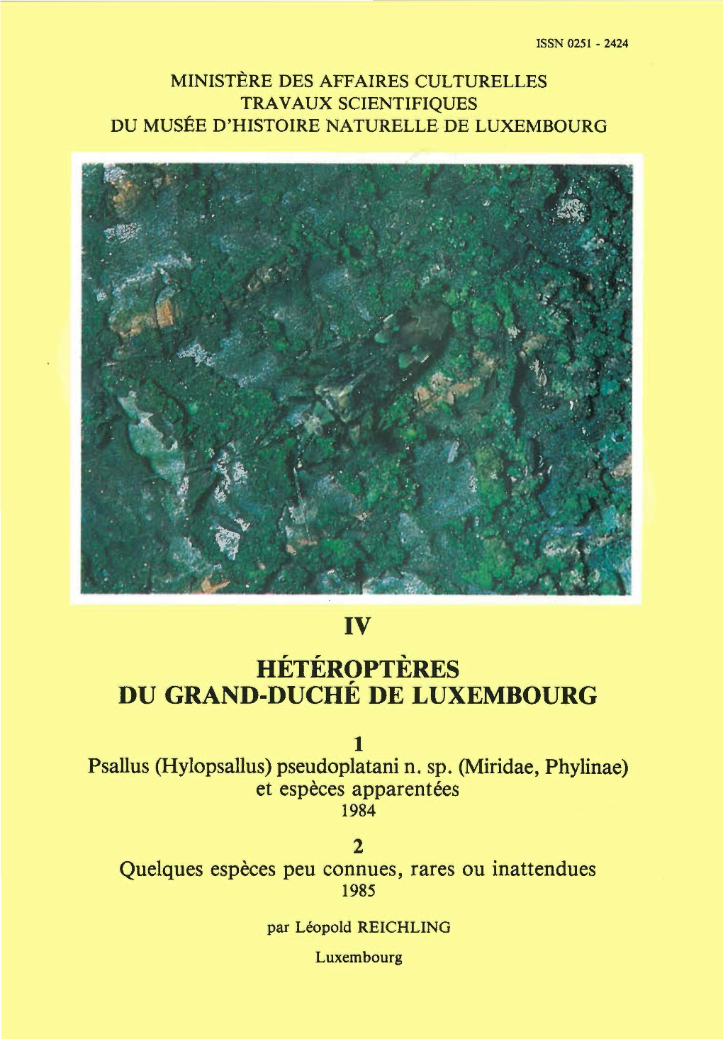 Iv Hétéroptères Du Grand-Duché De Luxembourg