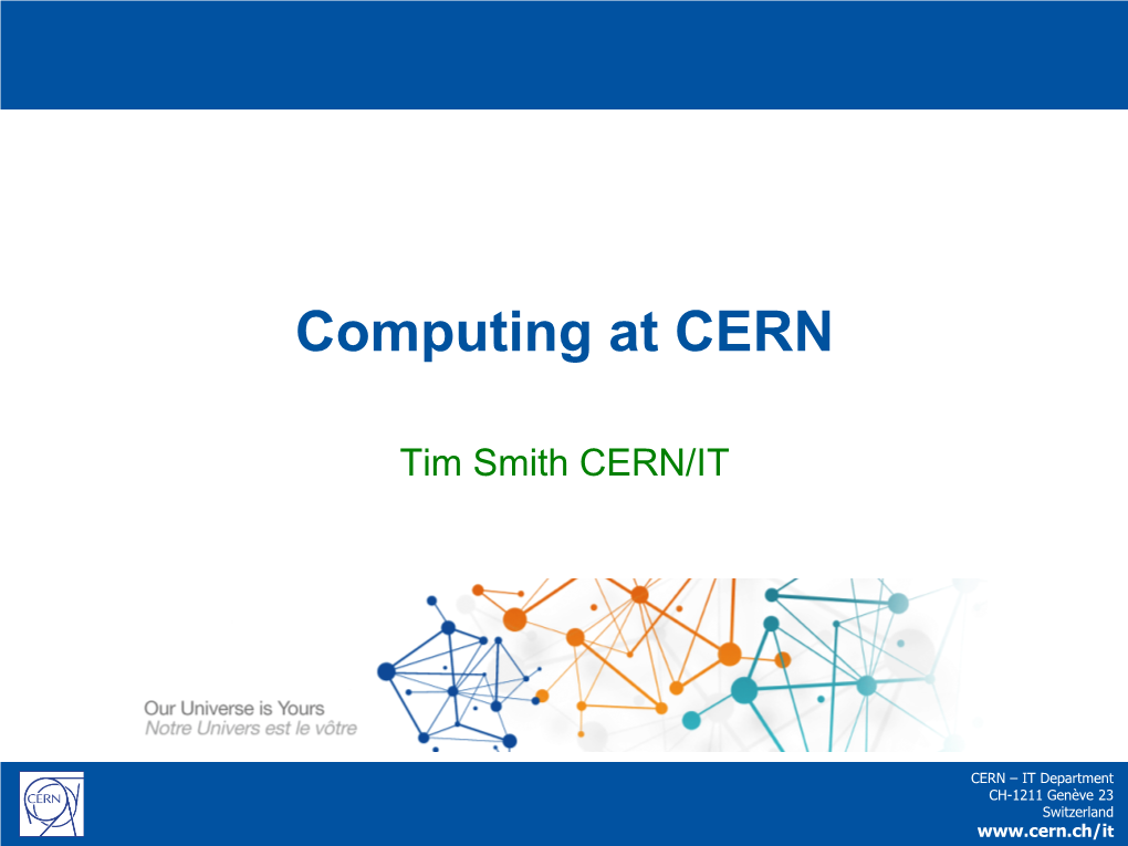Computing at CERN