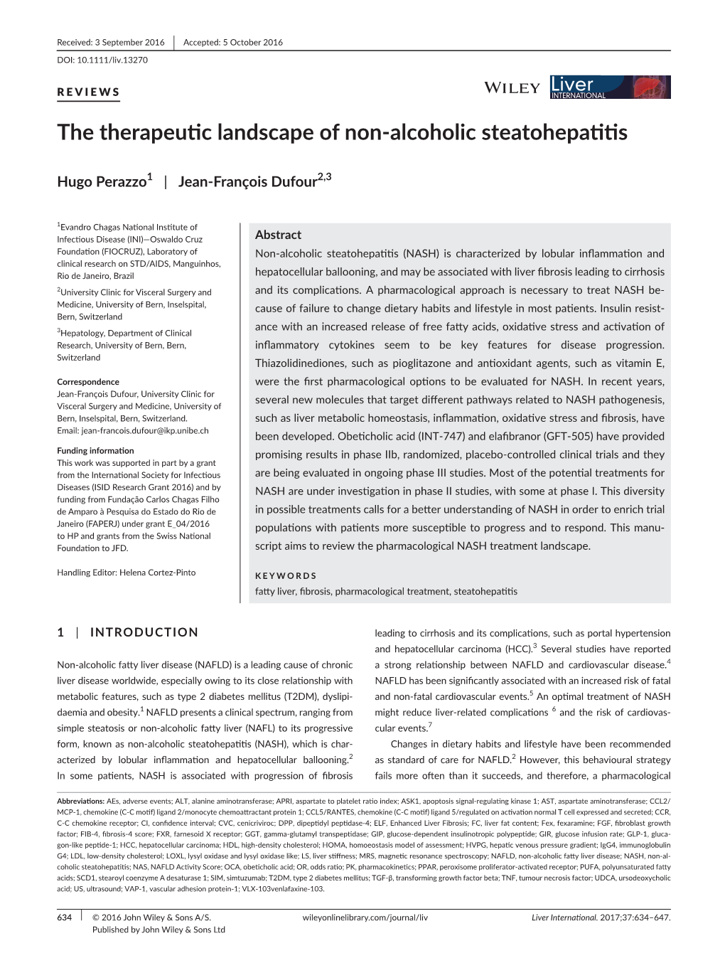 The Therapeutic Landscape of Non- Alcoholic Steatohepatitis