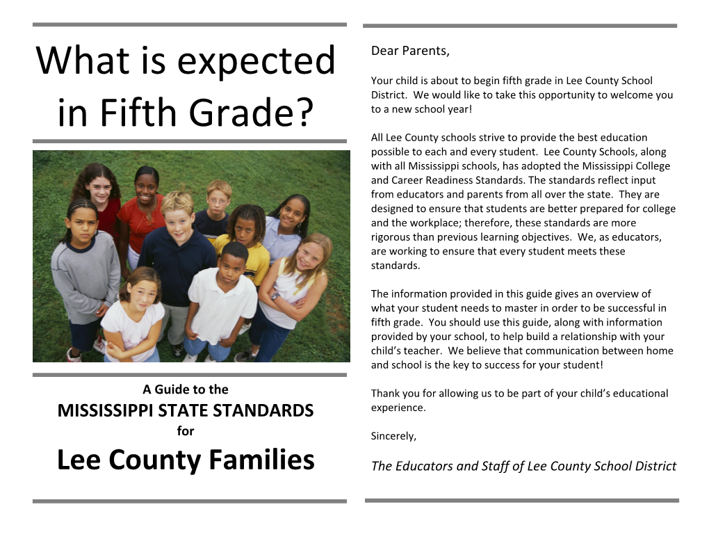 What Is Expected in Fifth Grade?