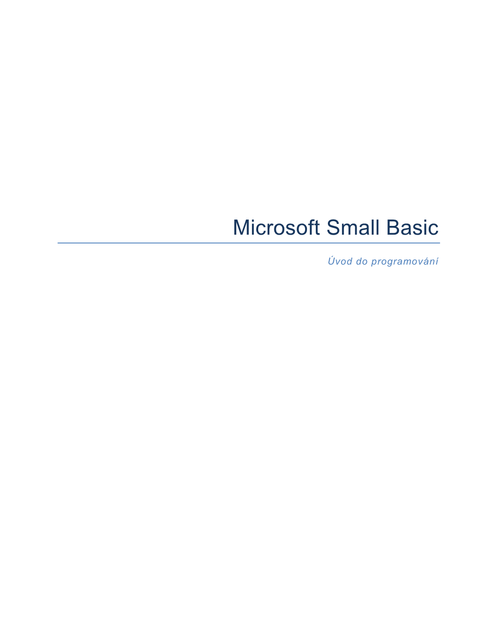 Microsoft Small Basic