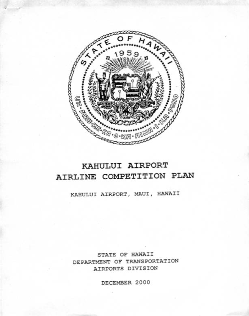 Kahului Airport Airline Competition Plan