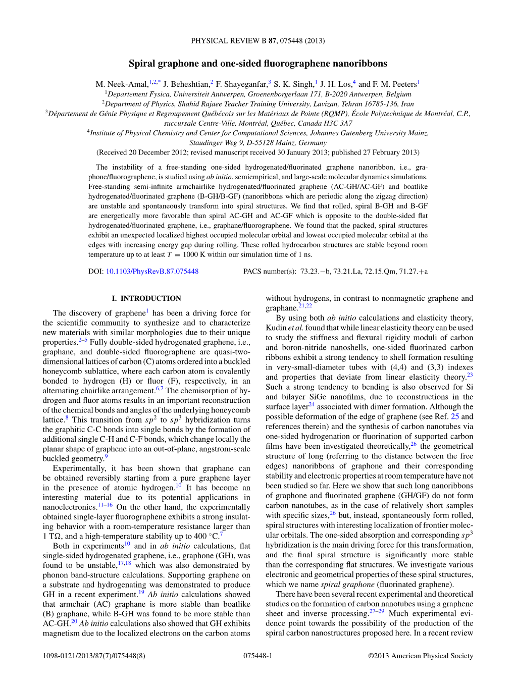 Spiral Graphone and One-Sided Fluorographene Nanoribbons