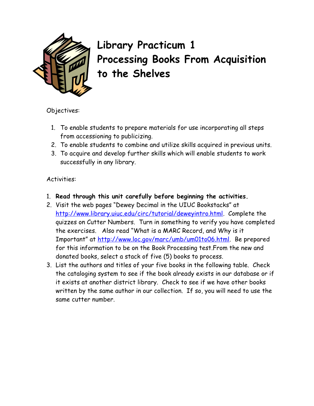 Processing Books from Acquisition to the Shelves