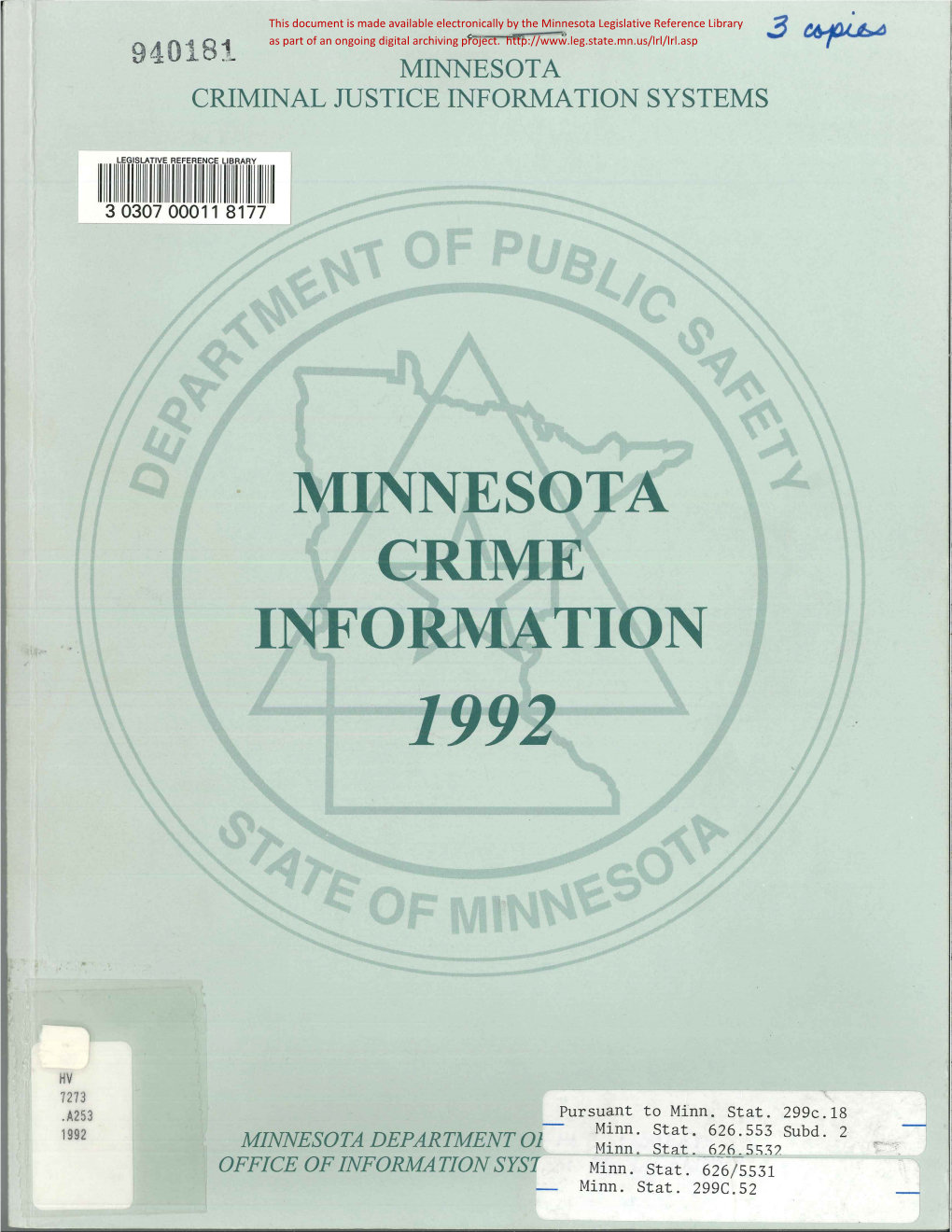 · Minnesota Crime Information 1992