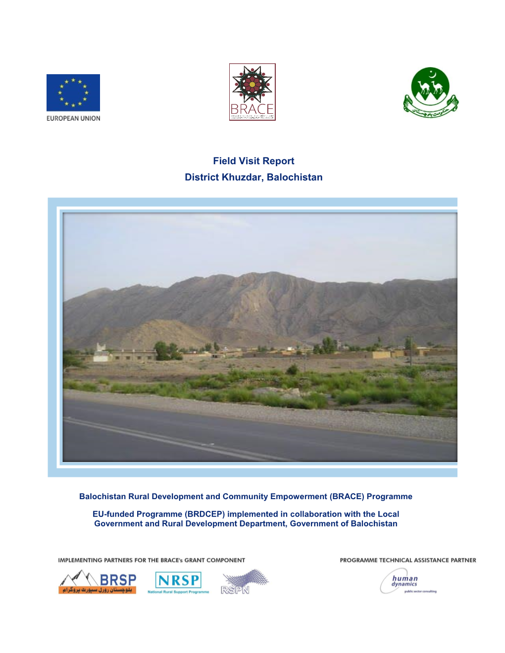 Field Visit Report District Khuzdar, Balochistan