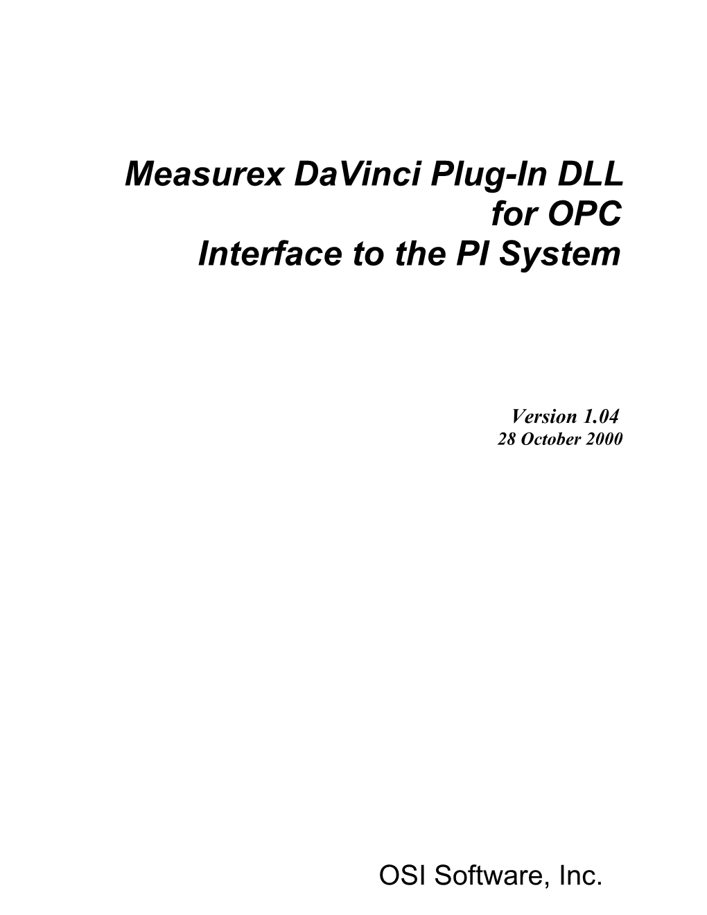 Measurex Davinci Plug-In DLL