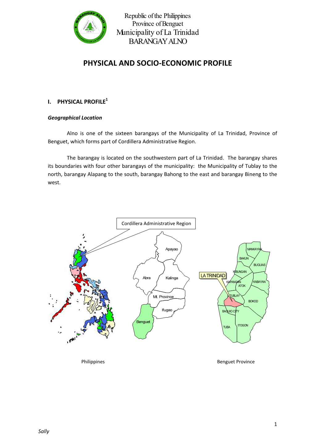 Physical and Socio-Economic Profile