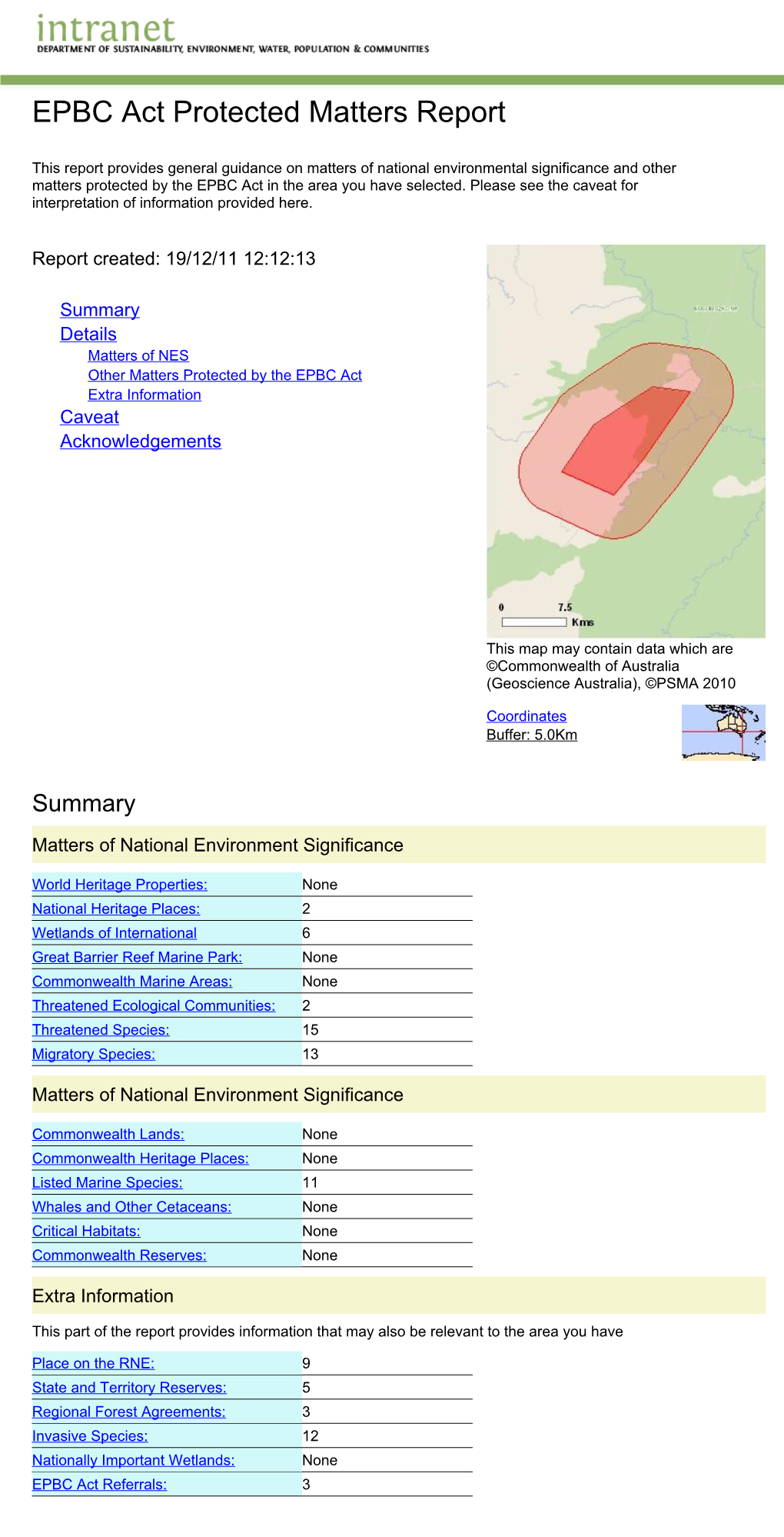 EPBC Act Protected Matters Report Site C4 (