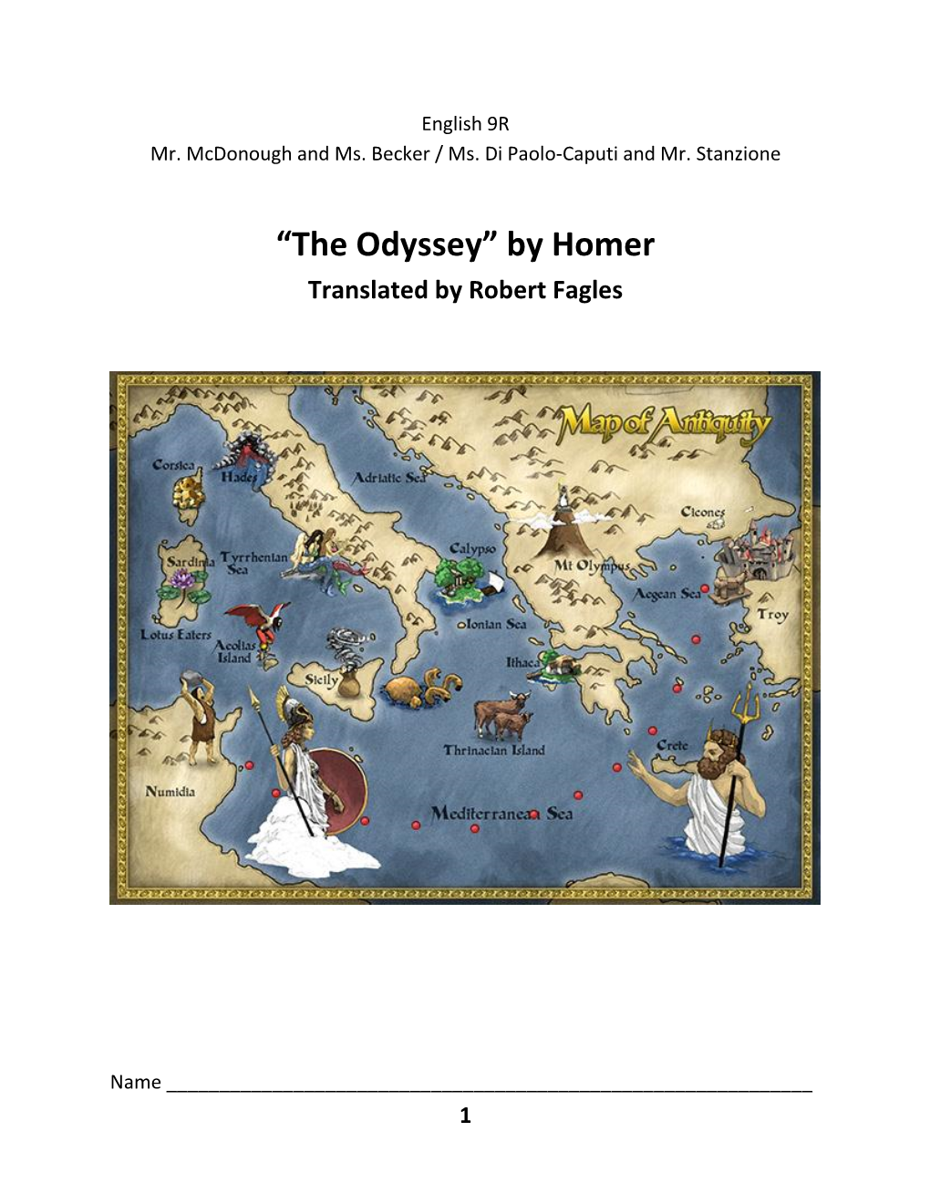 “The Odyssey” by Homer Translated by Robert Fagles