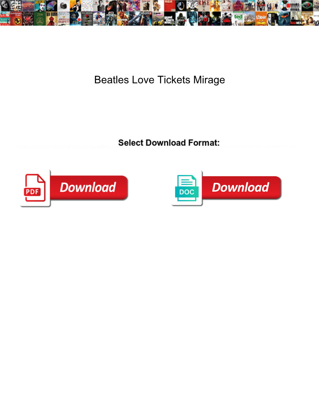 Beatles Love Tickets Mirage