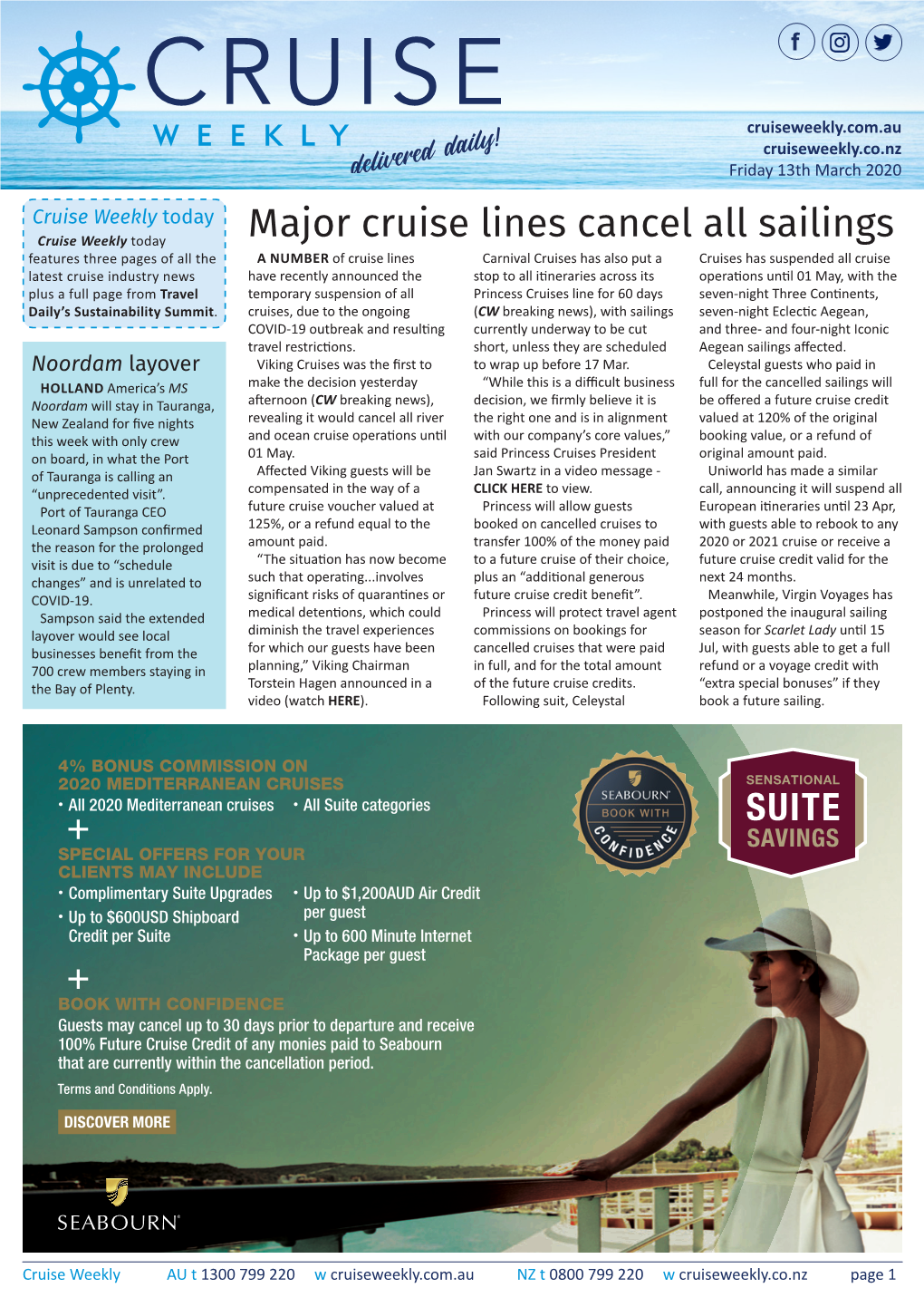 Major Cruise Lines Cancel All Sailings