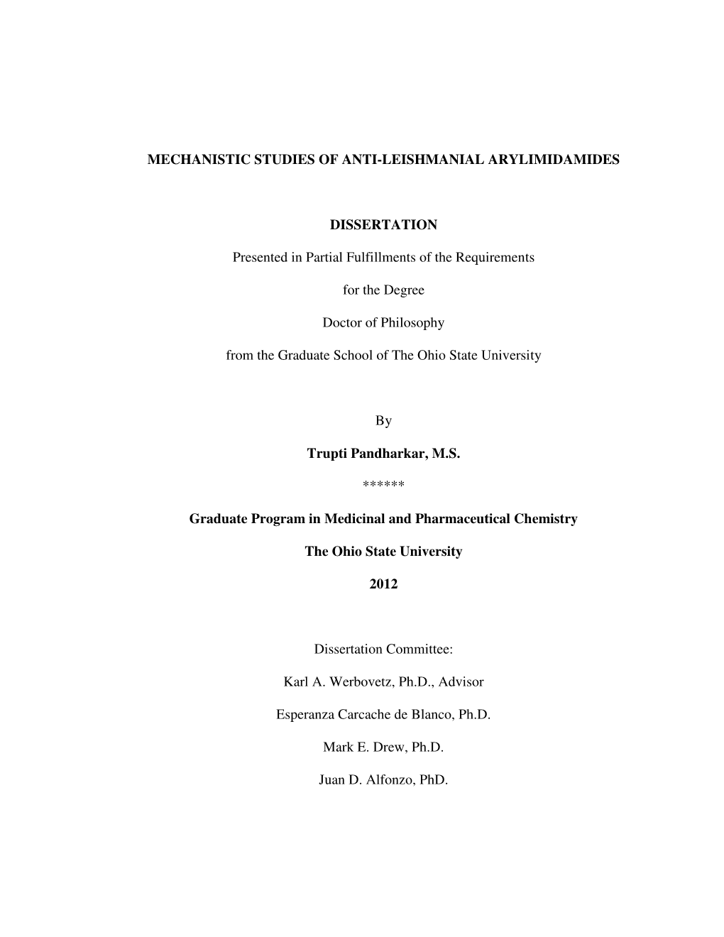 Mechanistic Studies of Anti-Leishmanial Arylimidamides