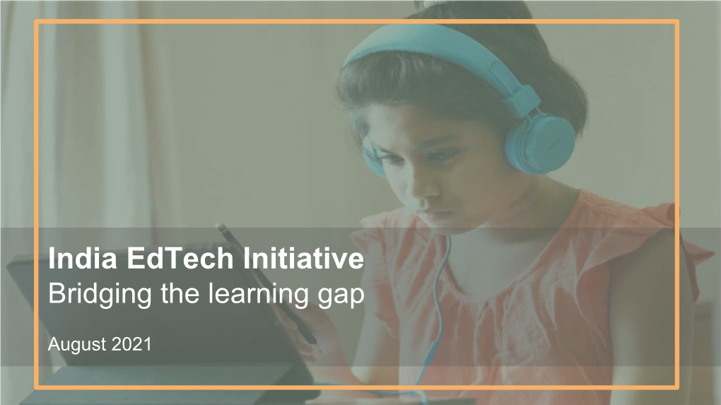 India Edtech Initiative Bridging the Learning Gap